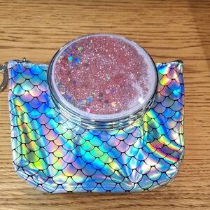 Irredescent Mermaid Scale Pouch & Glitter Compact Mirror